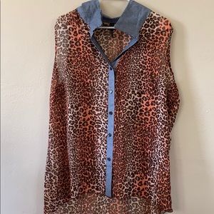 Sheer cheetah print top!